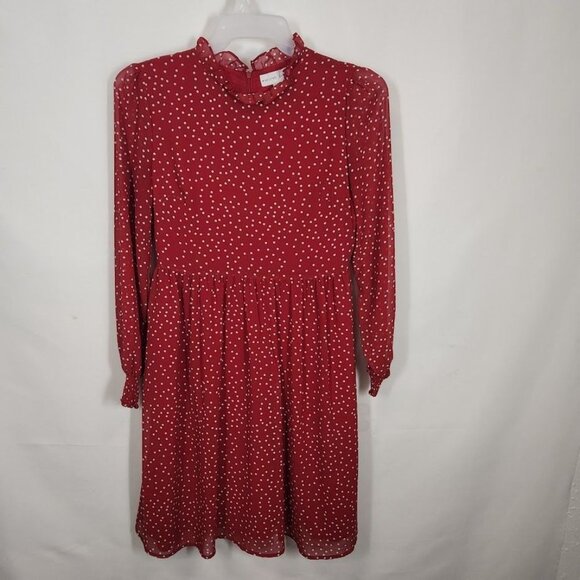 NWT Brickyard Buffalo Polka Dot‎ Ruffle Dress in Red Size Medium - Picture 3 of 7